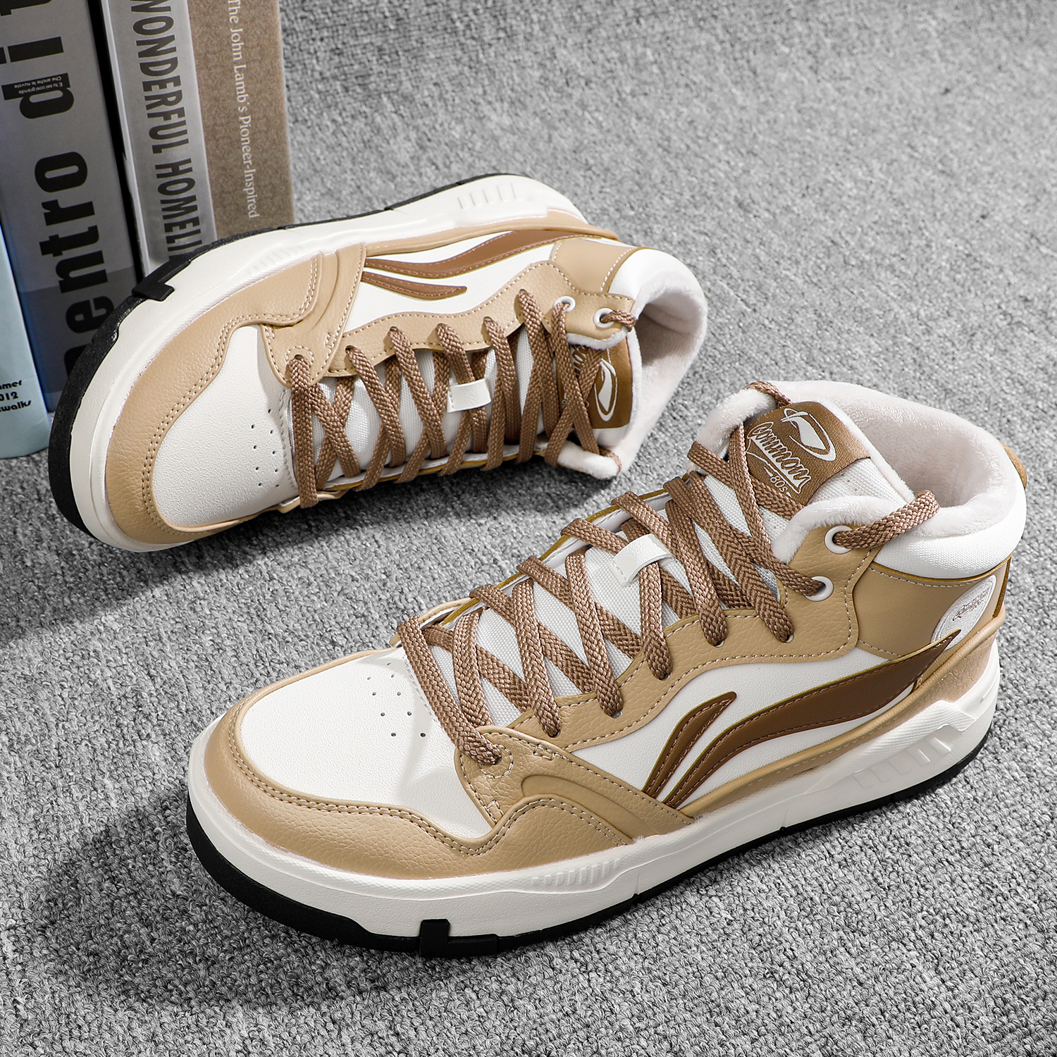 李宁系列2025冬季男子时尚正品百搭舒适加绒保暖中帮经典休闲鞋