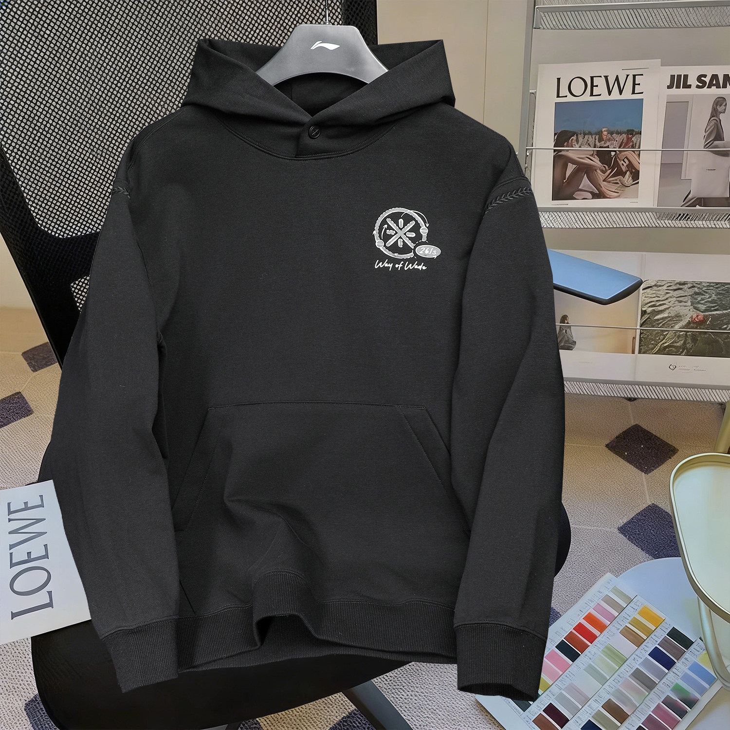 李宁韦德卫衣男款2026春季新款男士运动跑步保暖防风休闲连帽外套