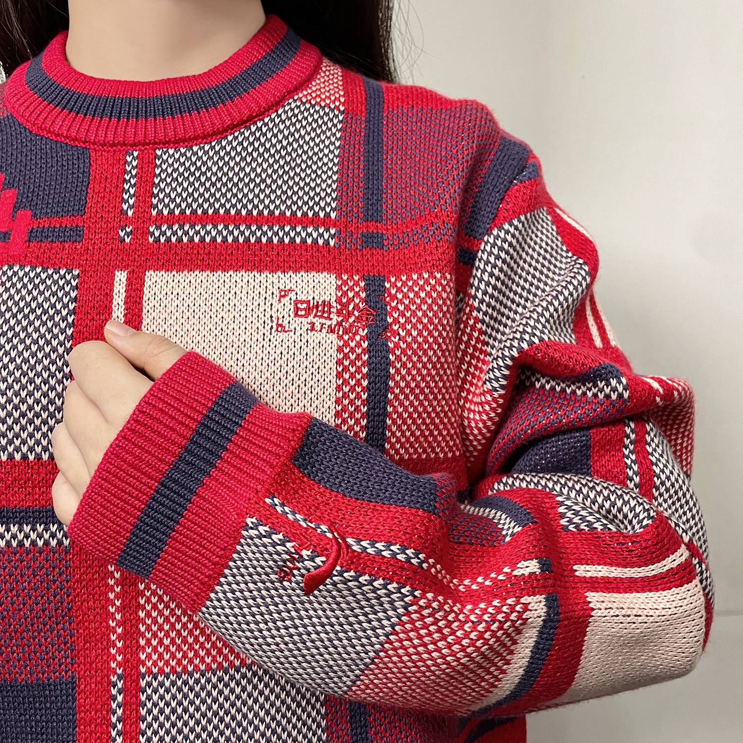 李宁卫衣男女款2025春季新款潮流日进斗金红色新年款毛衣AMBV031