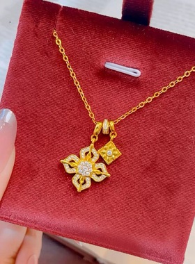 镶钻十字双金刚杵项链女款精致时尚轻奢项链饰品