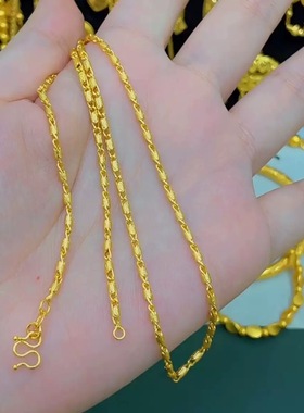 镂空竹节磨砂项链女款新款 锁骨链