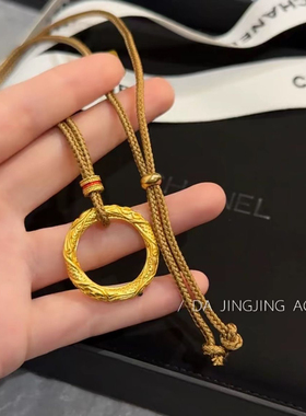 精美百福同心圆平安扣编织项链简约情侣款锁骨链时尚高级百搭配饰
