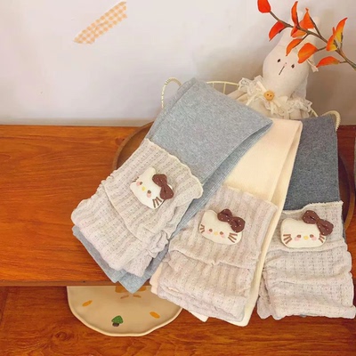 女童猫咪堆堆袜打底裤秋装新款