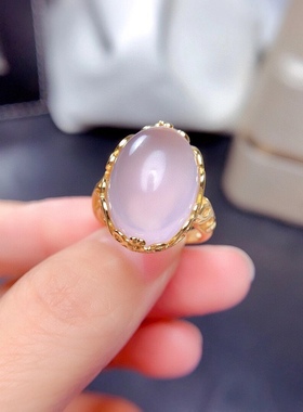 天然戒指招桃花冰种粉水晶芙蓉石