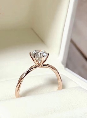 白金莫桑石戒指克拉美国结婚六爪