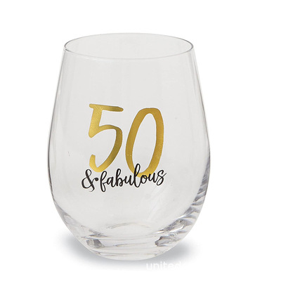 厂家 logo玻璃蛋杯机制玻璃无脚红酒杯可做图案水杯