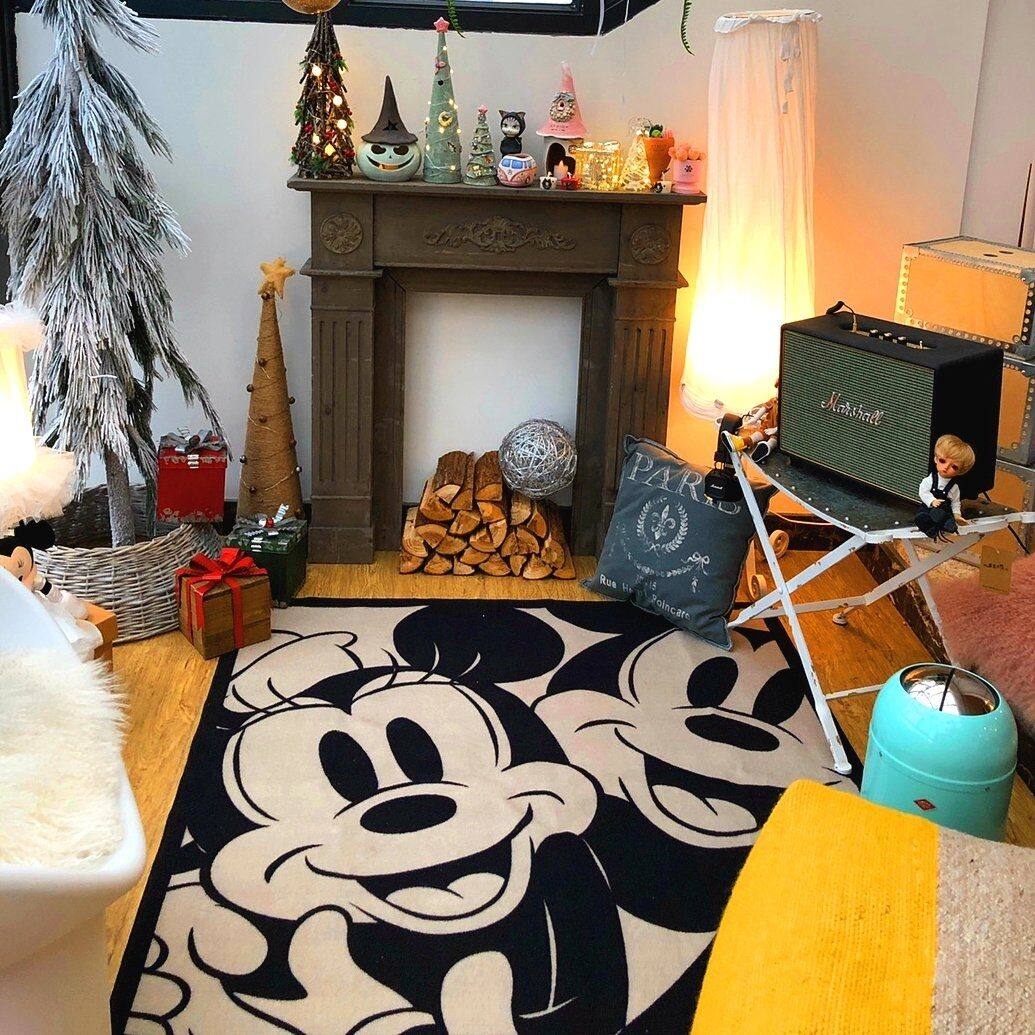 黑白纪念款米奇米妮地毯客厅卧室床边毯方形儿童卡通动漫地垫现货,居家布艺,地毯,淘宝优惠券,粉丝福利购,淘宝优惠卷