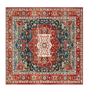 复古民族风正方形地毯客厅茶几玄关衣帽间波西米亚风书房转椅地垫