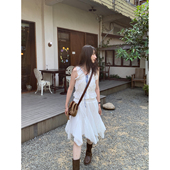 2024SS Tetu STUDIO 宽松紧腰三角插片不规则下摆半裙简约打揽裙