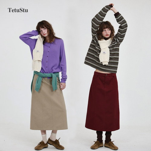 Tetu STUDIO 2026SS 拼接设计感工装纱卡A字半裙