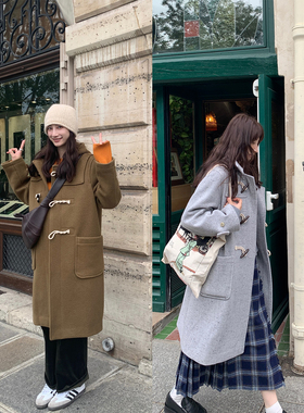 Tetu STUDIO 2023FW“安特卫普女孩”两色偏门襟直筒牛角扣外套