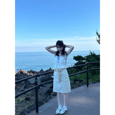 Tetu美式复古A字工装半裙