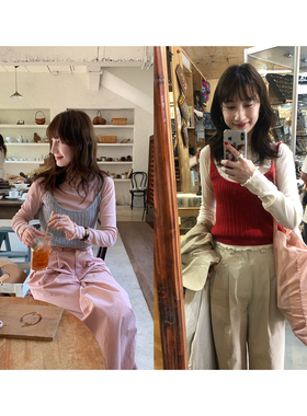 Tetu STUDIO 2024SS 随性百搭 螺纹棉质木耳边上衣秋款针织打底衫