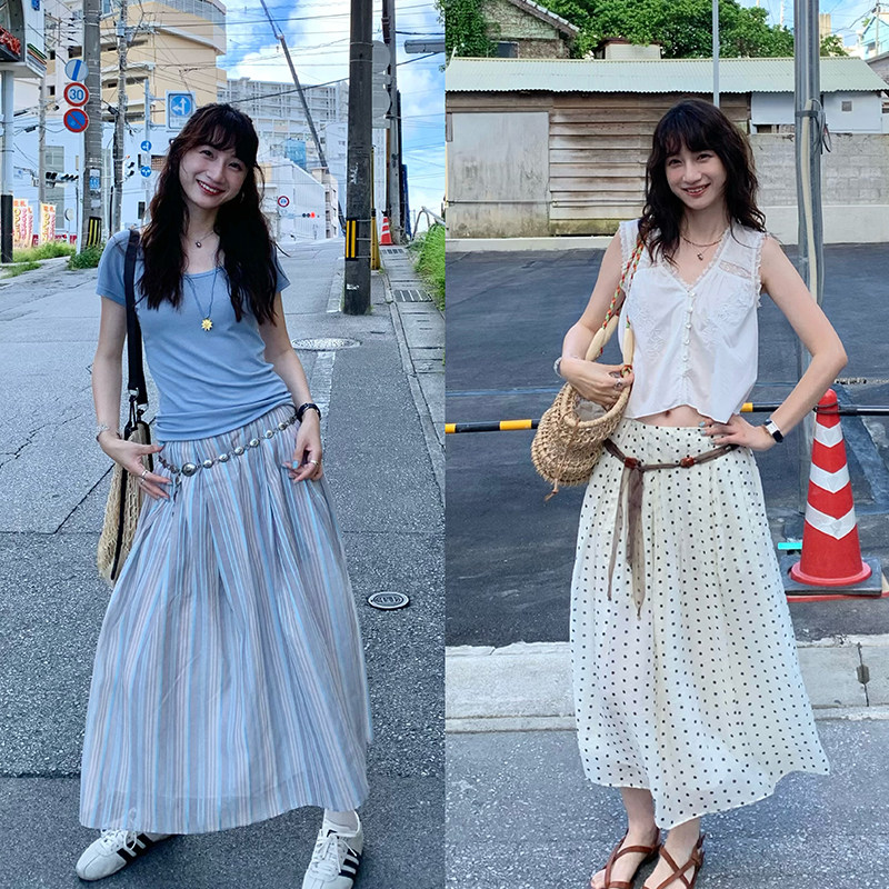 Tetu STUDIO 2025SS 复古中腰A字百褶真丝棉半身裙,女装/女士精品,半身裙,淘宝优惠券,粉丝福利购,淘宝优惠卷