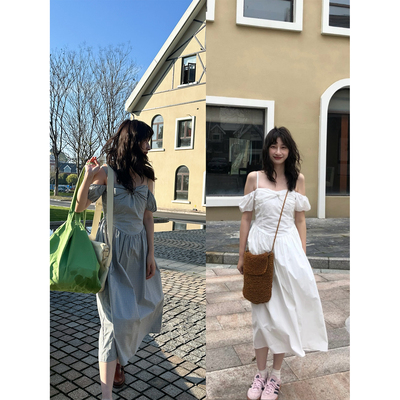 Tetu立体裁剪蝴蝶结吊带连衣裙