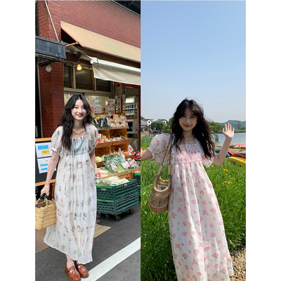 Têtu撞色打揽设计度假连衣裙