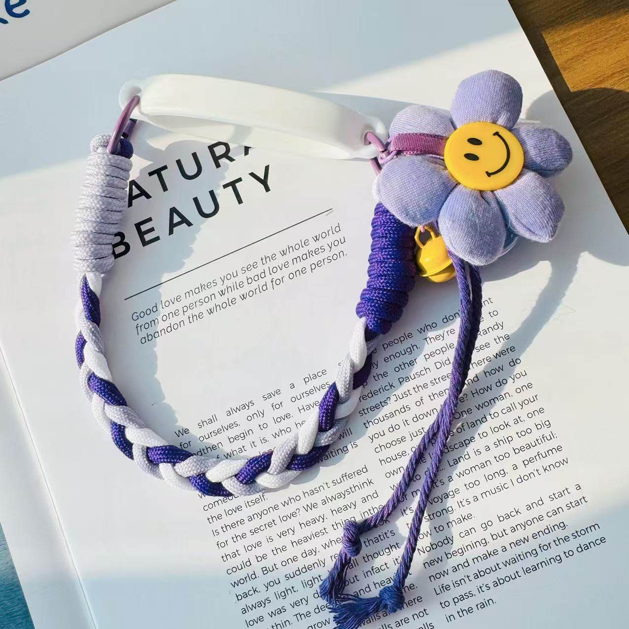 适用于Stanley水杯紫色鸡蛋花便携手提挂绳杯套史丹利保温杯配件