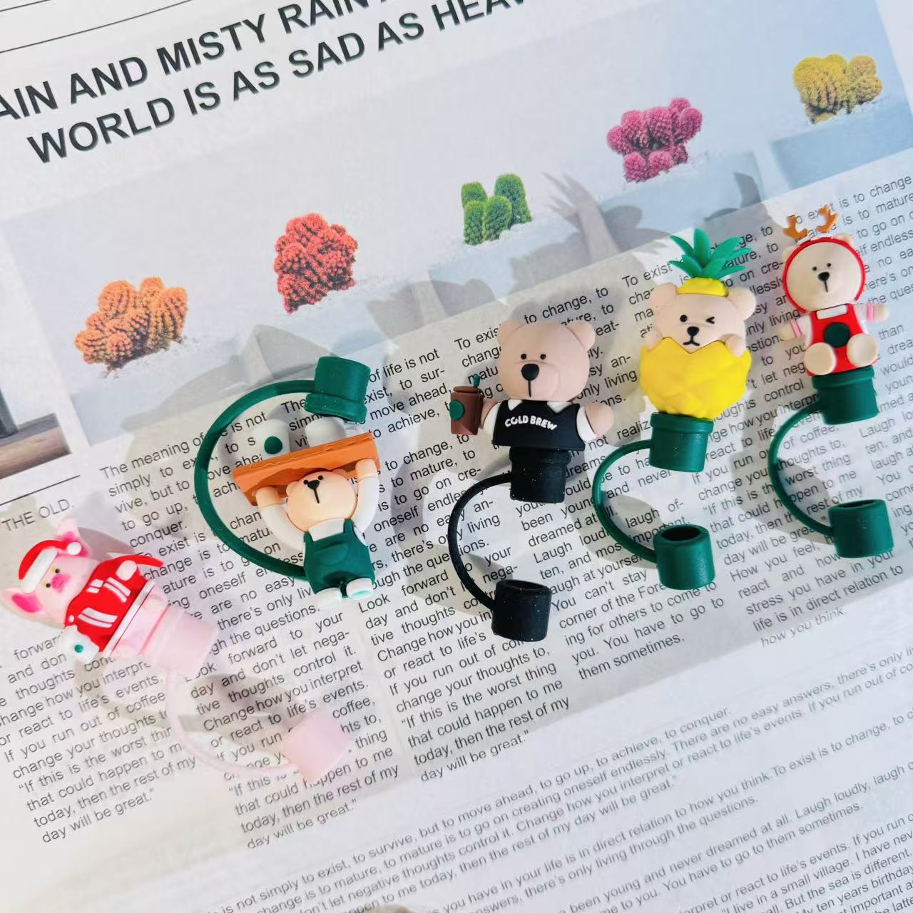 10mm大口径小熊硅胶耐热吸管塞