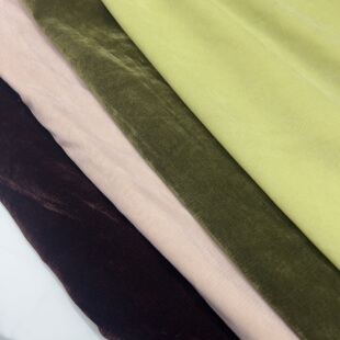 网纱植绒面料 弹力网布绒面浅色薄软春夏打底上衣服装手工DIY布料