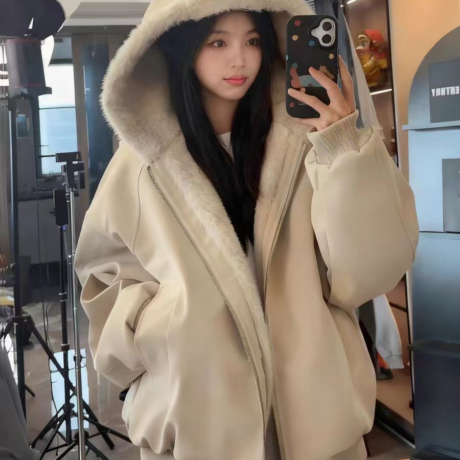 美式连帽座山雕皮衣外套