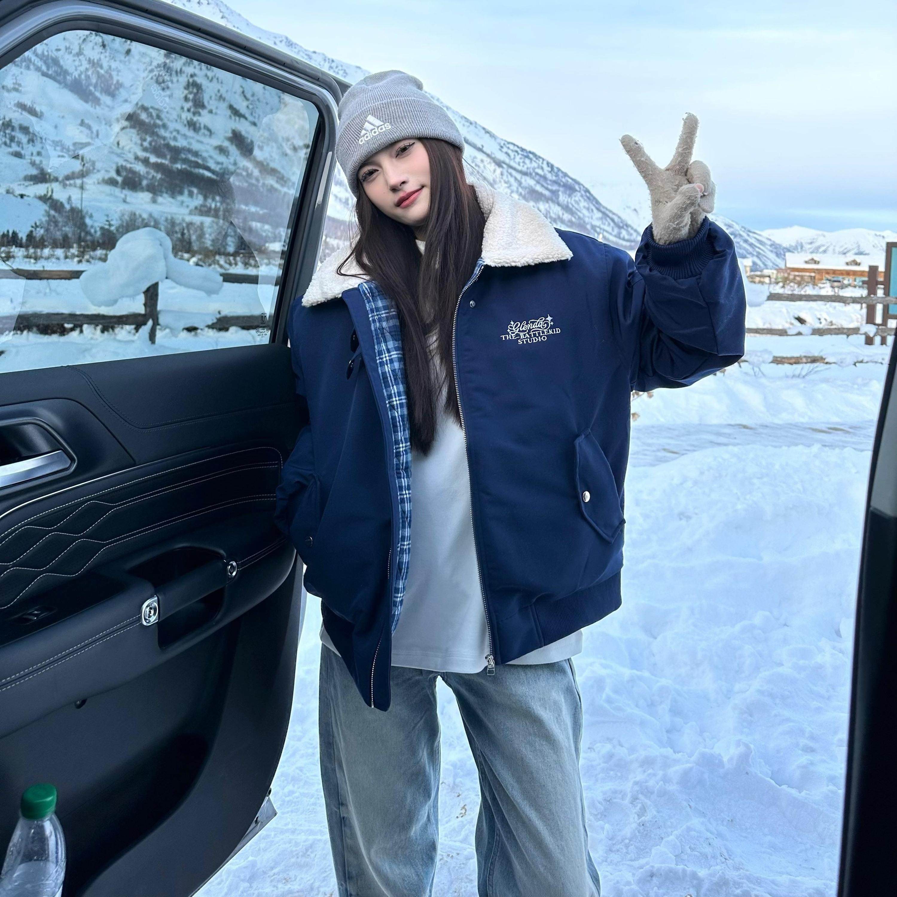 国潮双面穿棉服男女翻领新款冬季棉袄羊羔毛夹克夹棉外套加厚棉衣,男装,休闲运动套装,淘宝优惠券,粉丝福利购,淘宝优惠卷