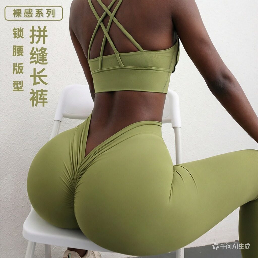 运动裤后V瑜伽裤女ins高腰蜜桃提图片