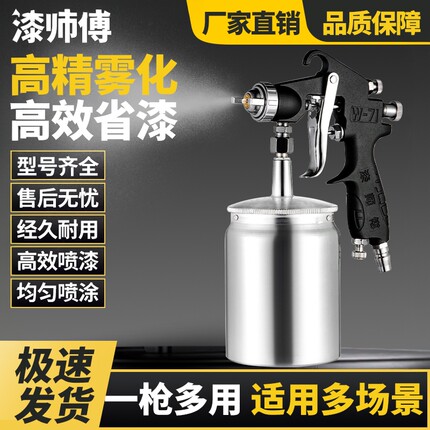 漆师傅w71喷枪小型油漆乳胶家具皮革汽车高雾化镀膜皮衣上色气动