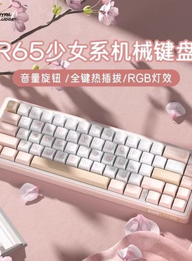 RK R65机械键盘蓝牙2.4G无/有线三模GASKET客制化热插拔RGB热插拔