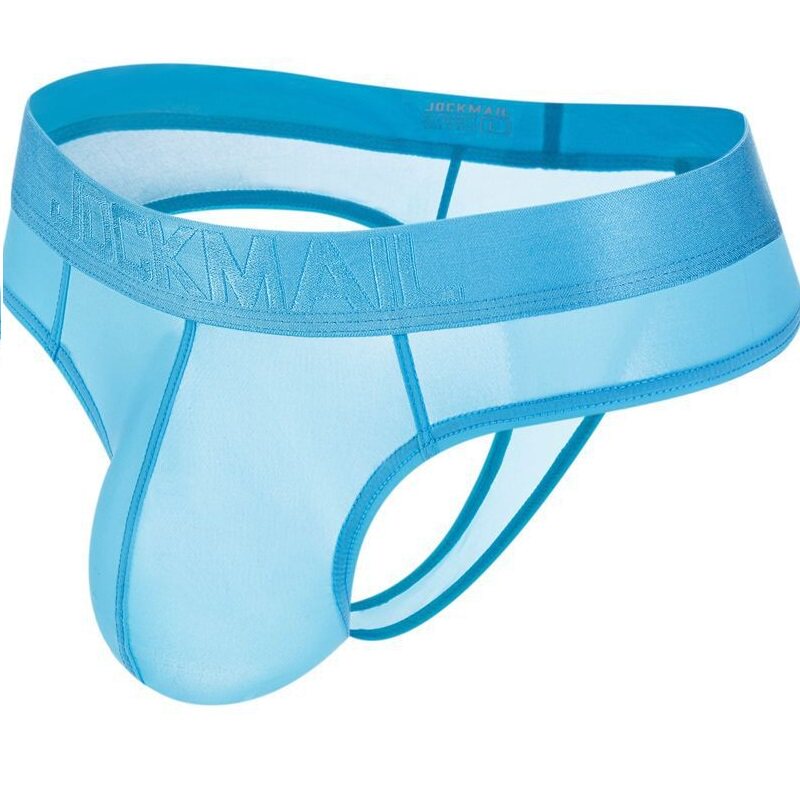 JOCKMAIL男士内裤宽腰带超薄锦纶半透明比基尼单丁字裤情趣三角裤
