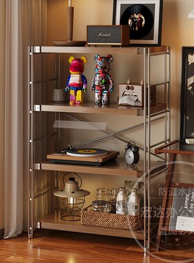中古置物架客厅书架厨房微波炉储物架落地多层卧室家用日式收纳架