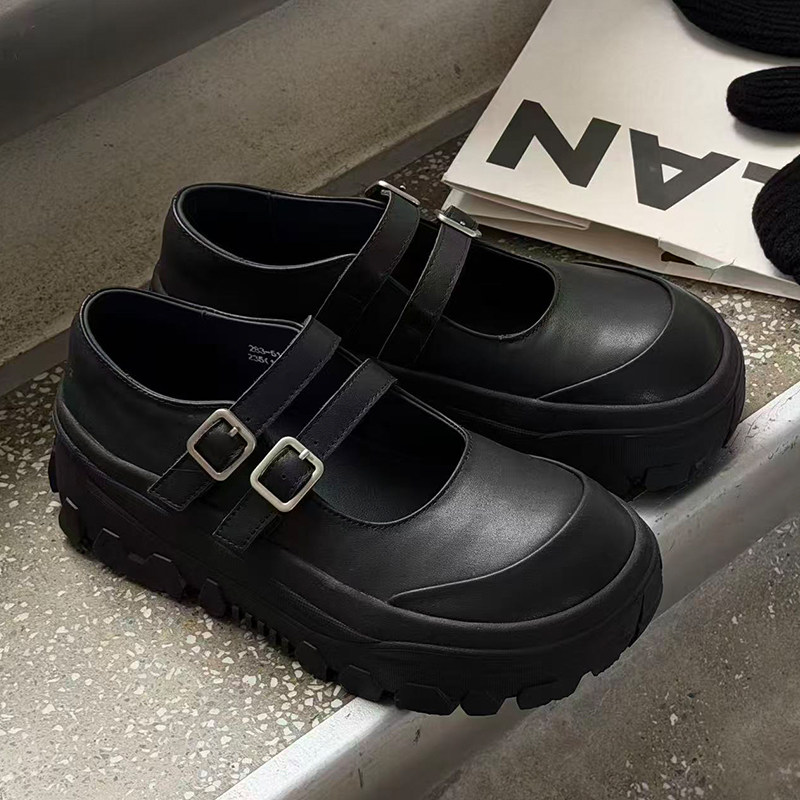 诗歌兰真皮玛丽珍鞋女2026春季新款时尚百搭双扣带厚底增高休闲鞋,女鞋,玛丽珍鞋,淘宝优惠券,粉丝福利购,淘宝优惠卷