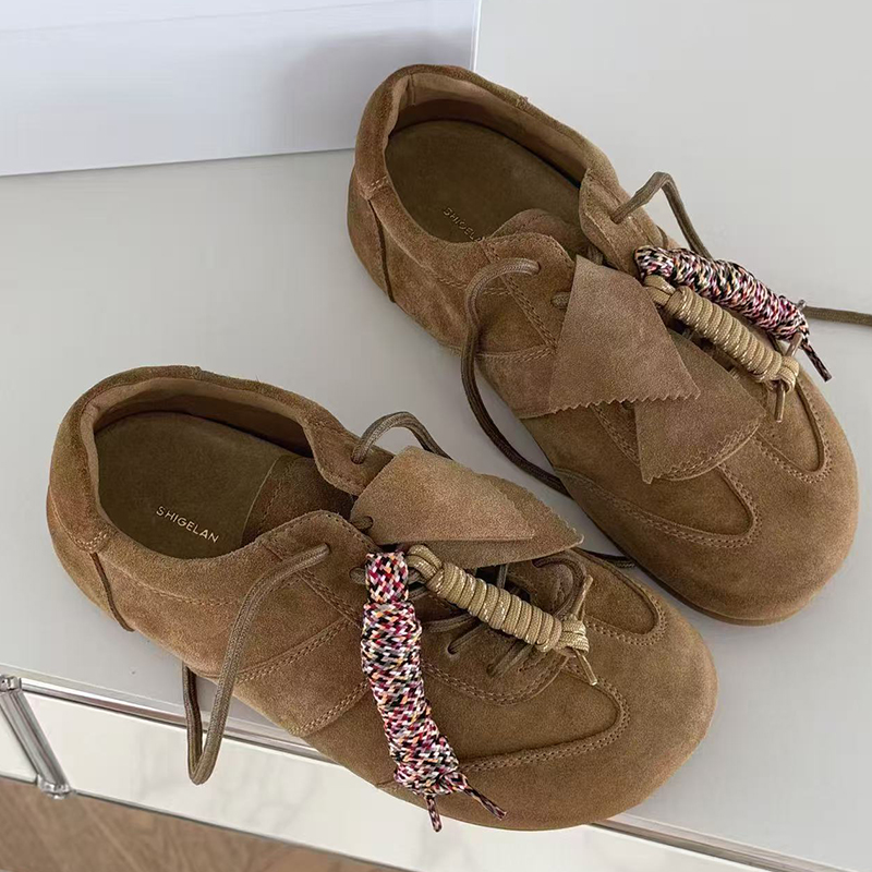 诗歌兰真皮厚底增高百搭勃肯鞋