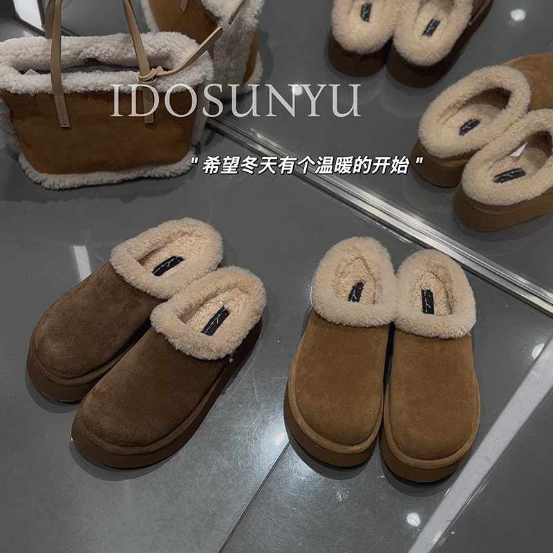 ido毛绒勃肯鞋女2025冬季加绒
