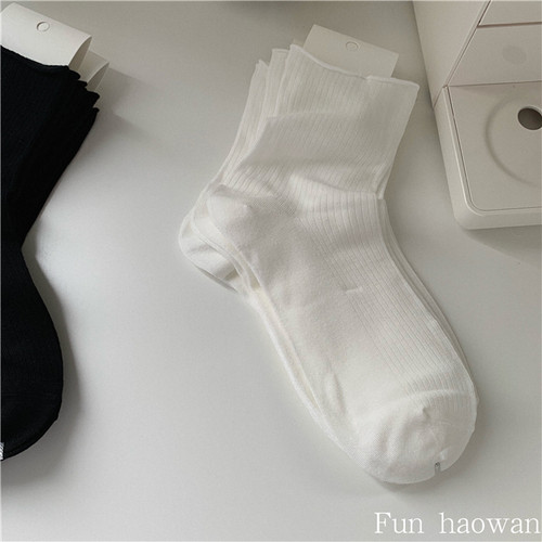 夏季薄款透气速干纯色短袜