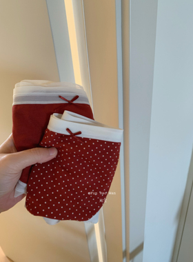 软fufu的红色系～新年感 包臀幸运红点点内裤女 中腰高弹棉裆基础