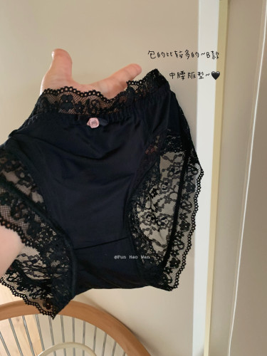 黑色系～大PP的也放心入  大包臀 包比较多蕾丝内裤女 小性感网纱