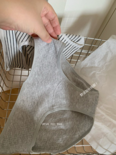 淡人感～加长裆部 灰色系三角 穿不厌条纹棉内裤女 包臀中低抑菌