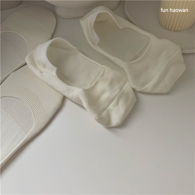 funhaowan不掉跟纯色防滑女船袜