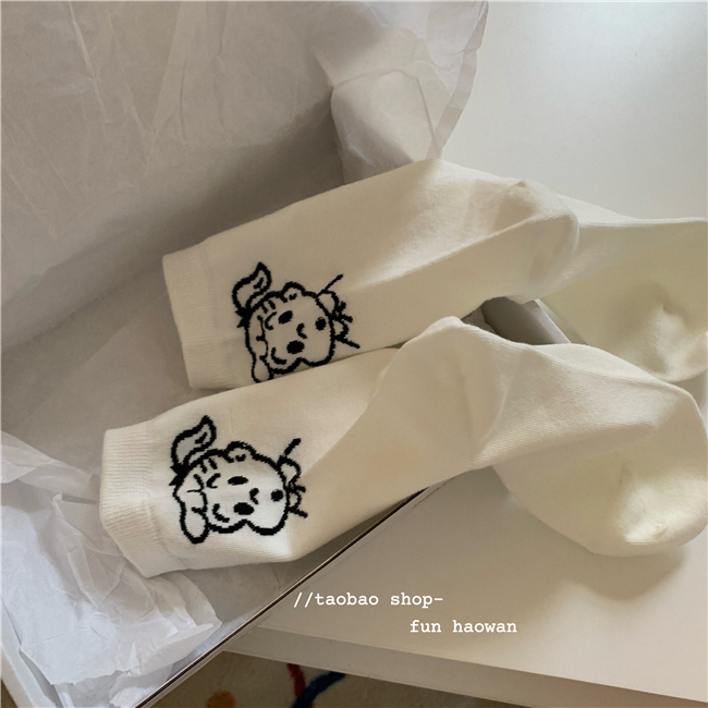 女孩水果棉袜女纯色中筒无骨袜