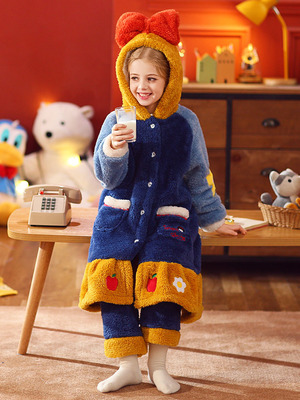 秋冬季白雪公主加厚珊瑚绒睡袍