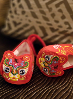 内联升布鞋春秋季刺绣婴儿宝宝可爱虎头鞋织锦学步童鞋5377C