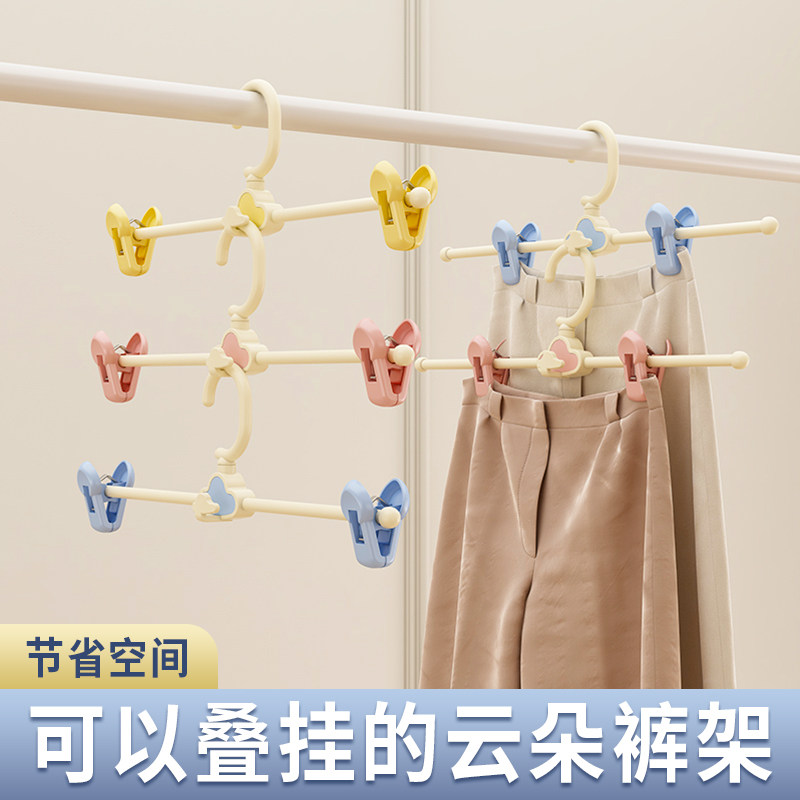 裤架裤夹子家用无痕防滑衣架挂裤子收纳神器jk裙子专用多层晾衣架图片