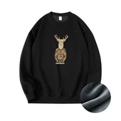 男厚实宽松纯色白色春秋卫衣日系圆领打底衫 重磅长袖 t恤