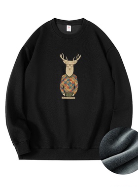 重磅长袖t恤 男厚实宽松纯色白色春秋卫衣日系圆领打底衫