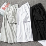 Хлопковая белая цветная летняя базовая приятная телу футболка с коротким рукавом