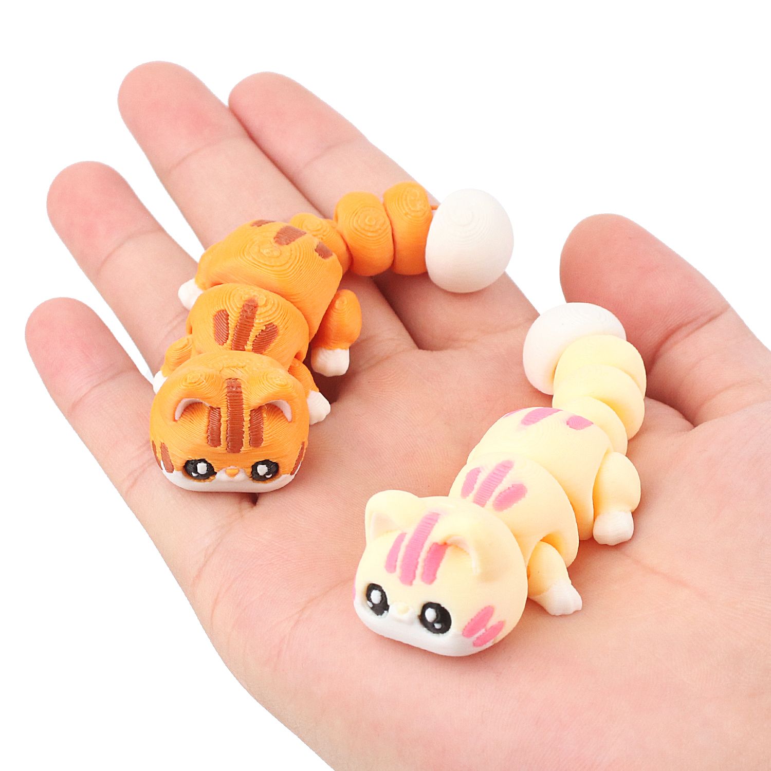 3D打印可爱小猫咪关节可动礼物玩具3D模型摆件汽车装饰品