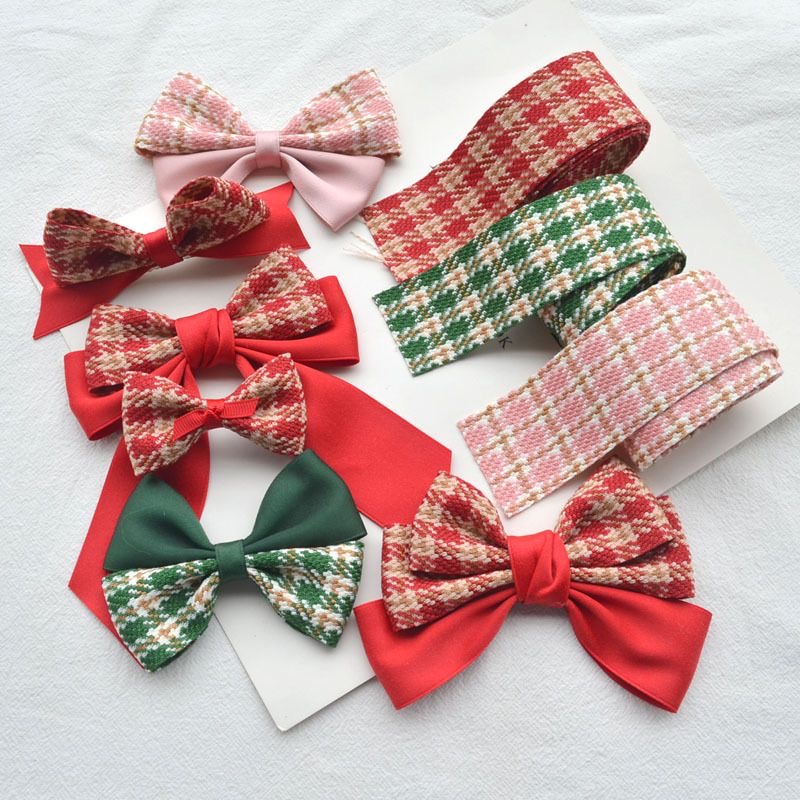 复古双色千鸟格织带丝带