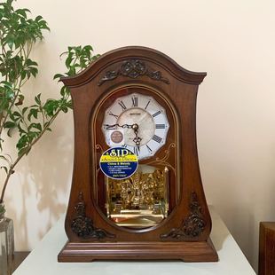 正品 RHYTH日本丽声座钟实木客厅办公室施华洛世奇卧室CRH165