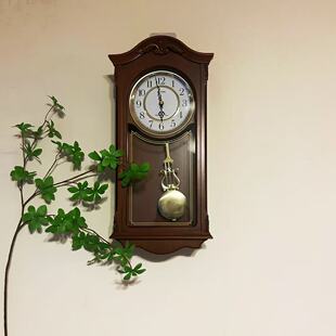 丽声RHYTHM实木音乐报时挂钟客厅办公室欧式 古典西敏寺钟表CMJ502