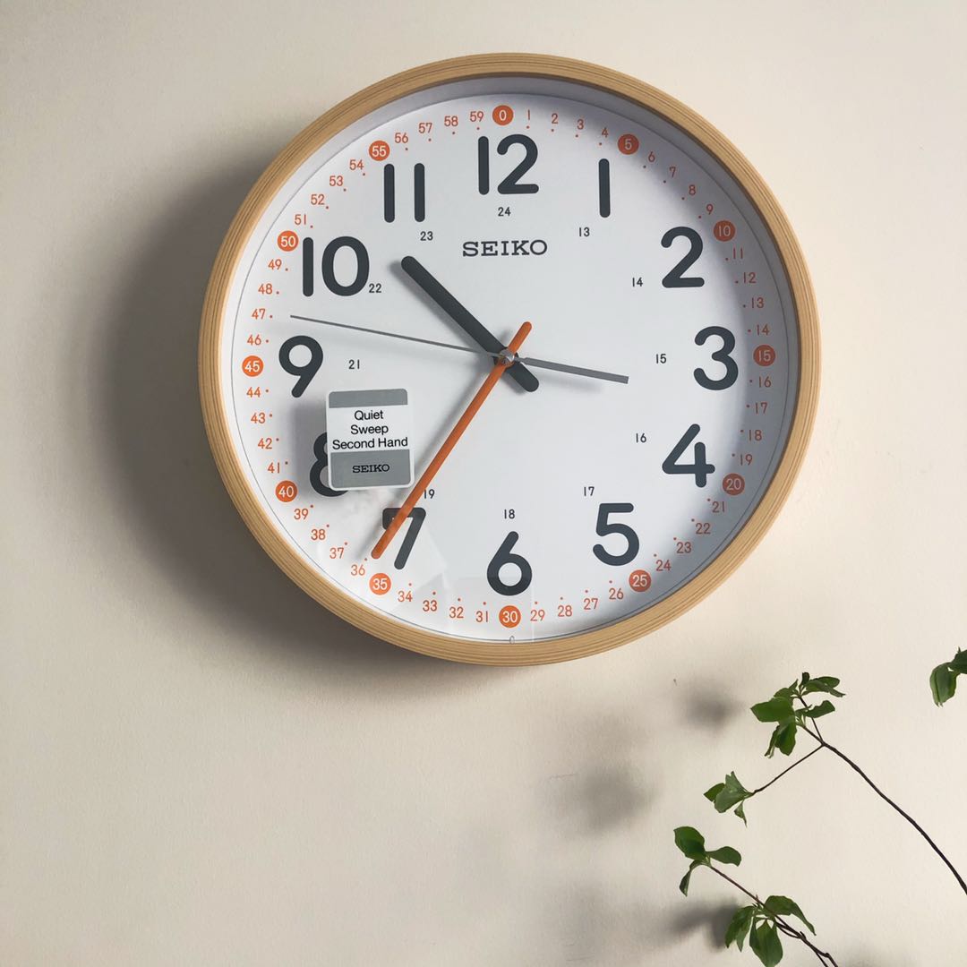 精工日式风儿童房教学挂钟
